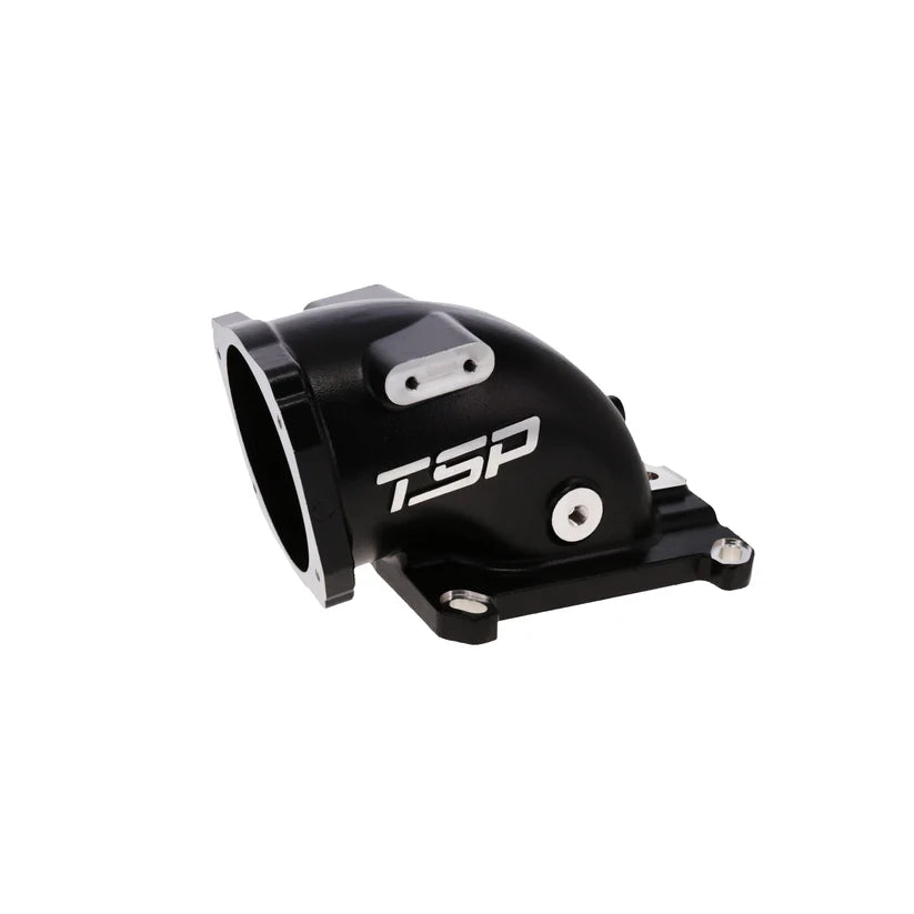 TSP GM LS 105mm Cast Aluminum Throttle Body Elbow with 4150 Flange - Black