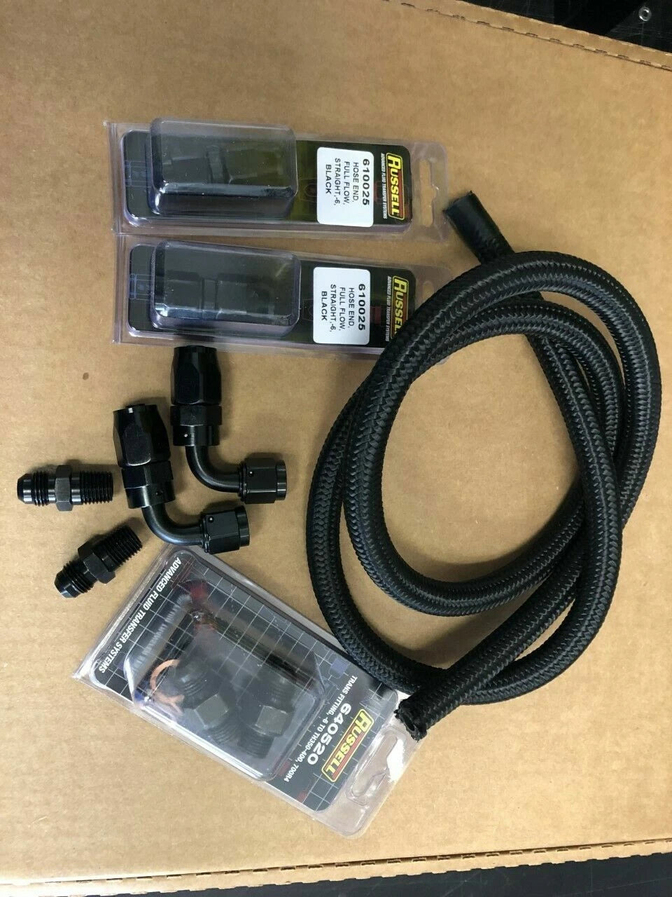 Automatic Transmission Line Kit -6AN Black Braided Hose 46RE 518 Dodge